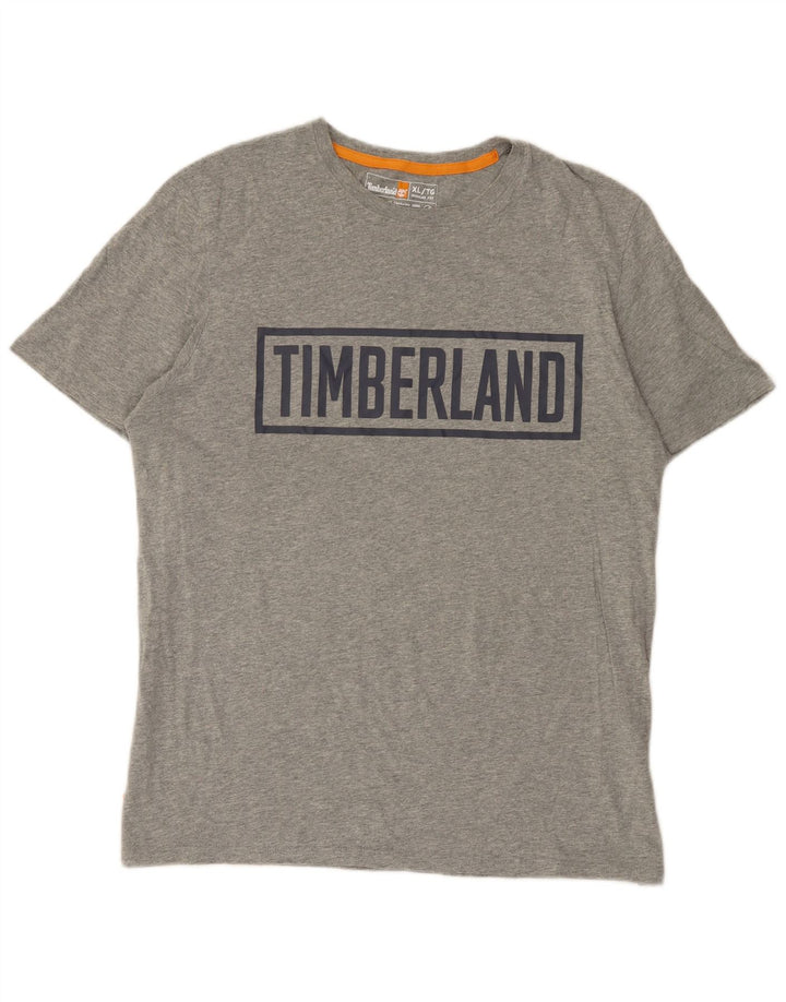 Timberland Herre Regular Fit Grafisk T-Shirt Top XL Grå