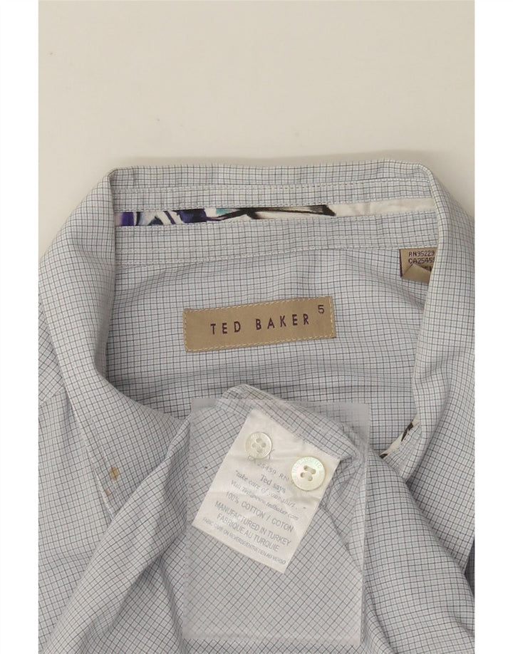 TED BAKER Herreskjorte str. 5 XL Blå Gingham Bomuld