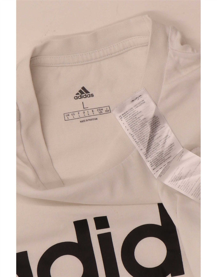 Adidas Grafisk T-shirt top til mænd, stor hvid bomuld