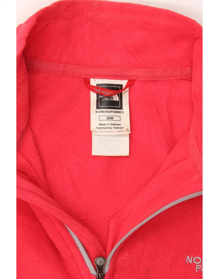 THE NORTH FACE Womens Zip Neck Fleece Jumper UK 14 Medium Red Polyester Vintage The North Face and Second-Hand The North Face from Messina Hembry 