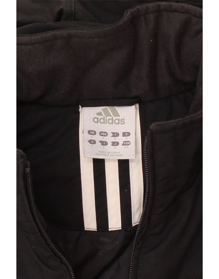 ADIDAS Mens Hooded Padded Jacket UK 36 Small Black Polyester