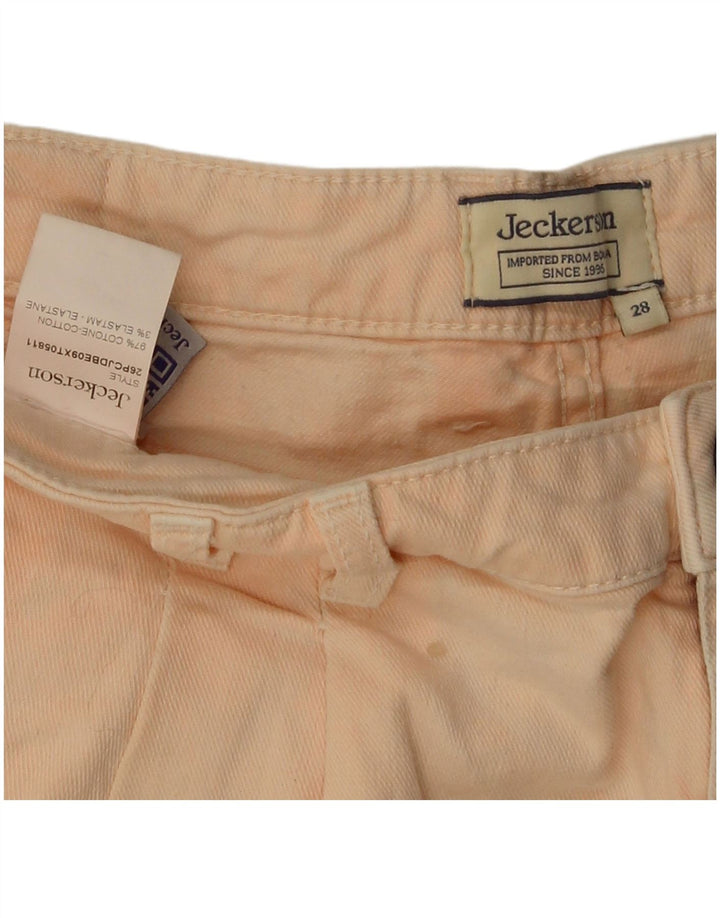Jeckerson Womens Pegged Denim Shorts W28 Medium Pink Bomuld