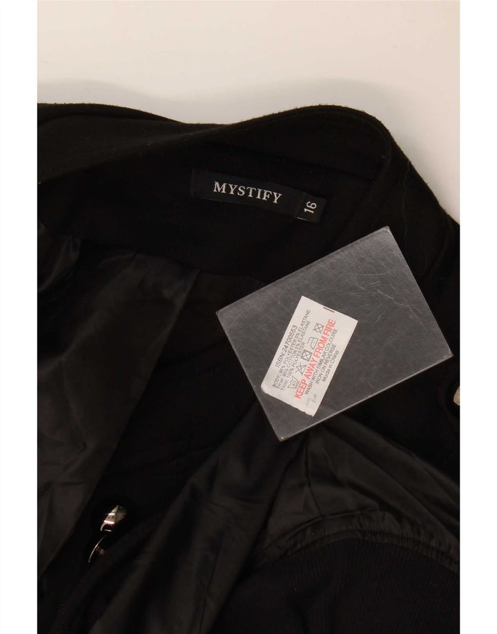 Vintage Dame Blazer Jacket UK 16 Large Black Polyester