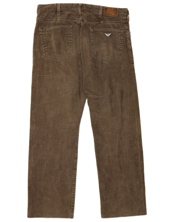 ARMANI Straight Casual bukser til mænd W34 L29 Khaki Bomuld