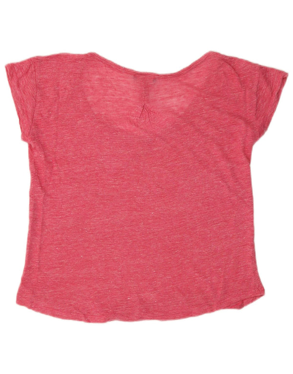 Massimo Dutti Dame T-Shirt Top UK 14 Medium Pink Flecked