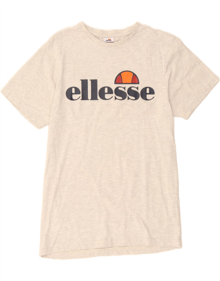 ELLESSE Womens Graphic T-Shirt Top UK 10 Small Grey Cotton Vintage Ellesse and Second-Hand Ellesse from Messina Hembry 