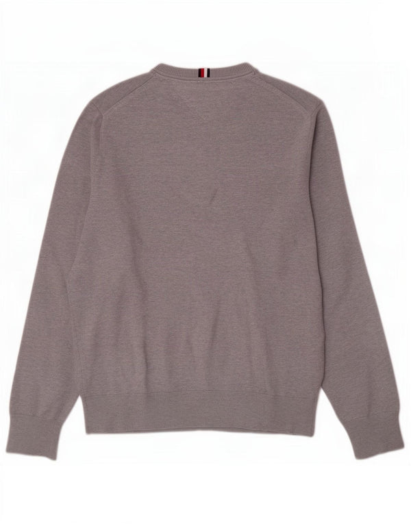 Tommy Hilfiger Herre Crew Neck Jumper Sweater Medium Grå Bomuld