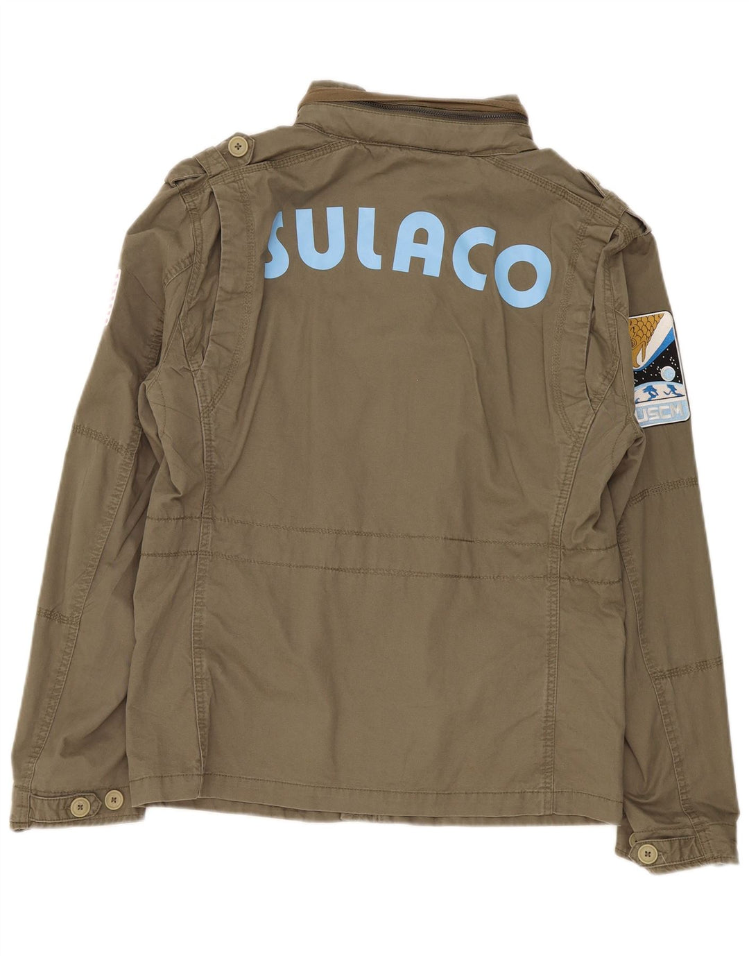 Brandit Herre Grafisk Militærjakke UK 38 Medium Khaki Bomuld