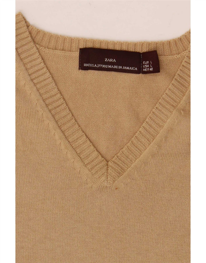 Zara Herre Vest Tank Top Stor Beige
