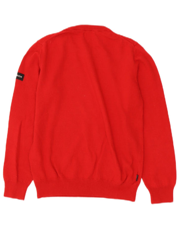Woolrich Girls Crew Neck Jumper Sweater 15-16 År Rød Bomuld