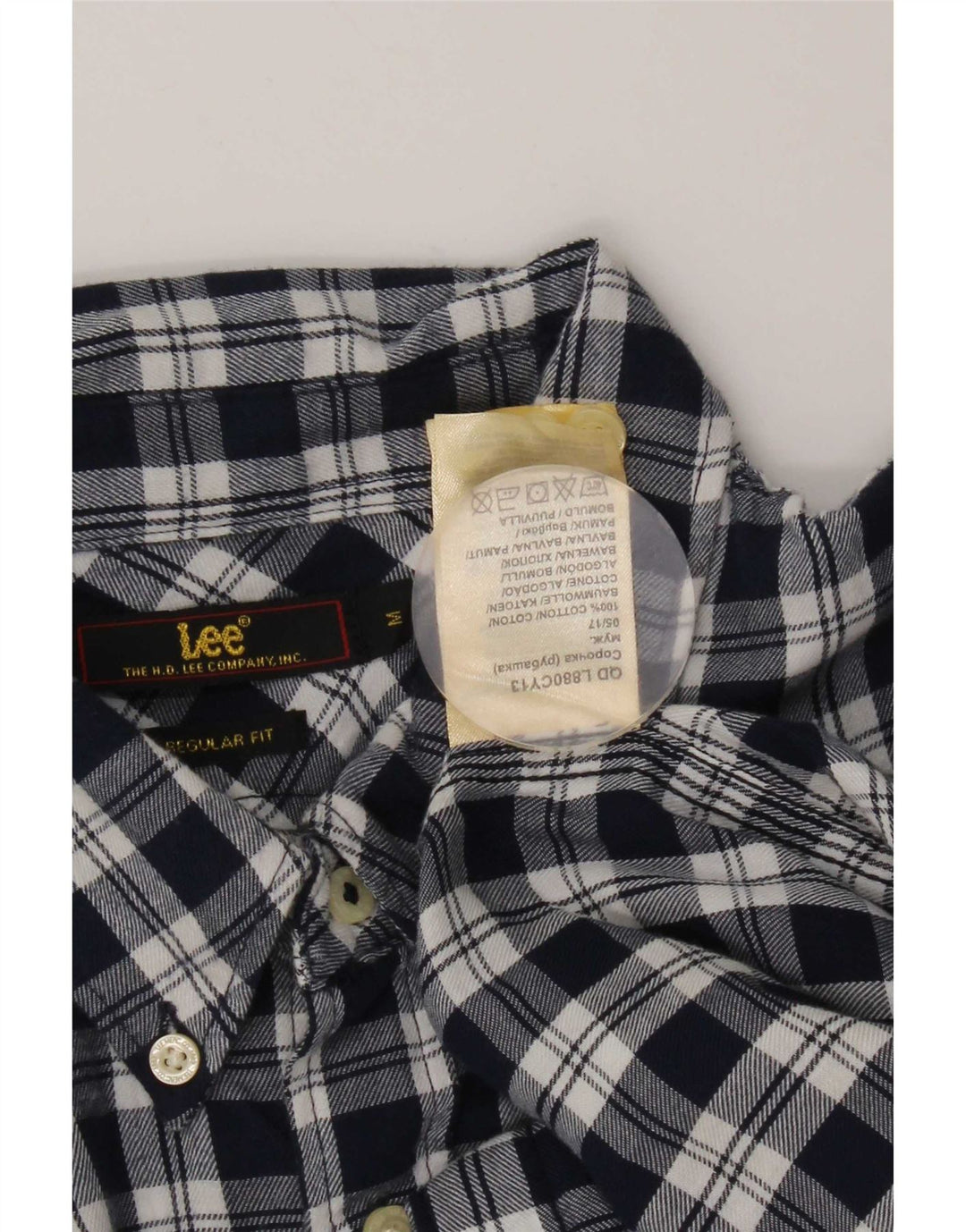 Lee Herre Regular Fit Flanellskjorte Medium Navyblå Ternet Bomuld