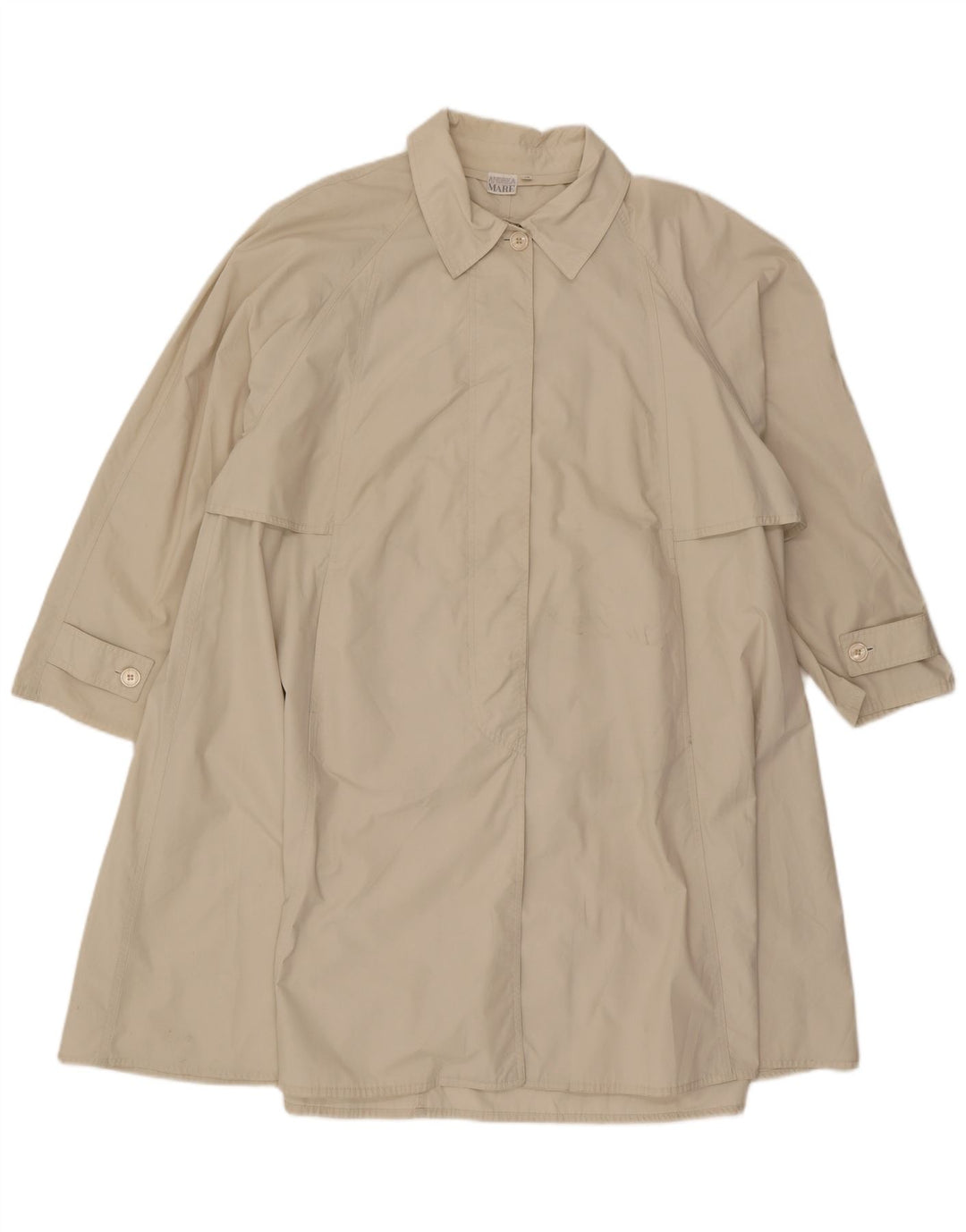 Andrea Mare Dame Loose Fit Trench Coat UK 14 Medium Beige Polyester