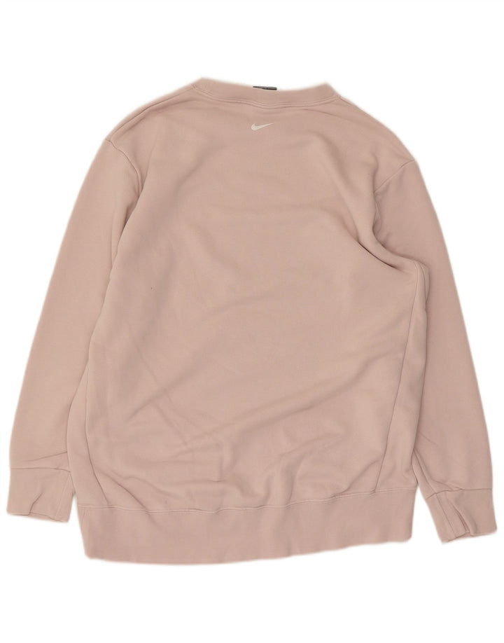 NIKE Womens Dri Fit Sweatshirt Jumper UK 10 Small Pink Cotton