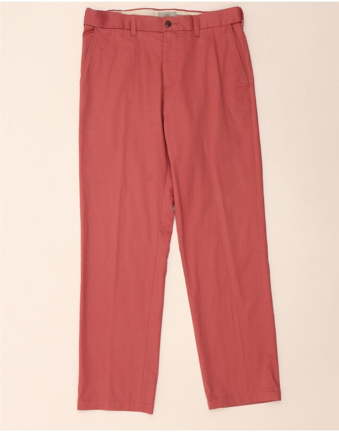 Marks & Spencer Herre Regular Fit Chinobukser W34 L31 Rød Bomuld