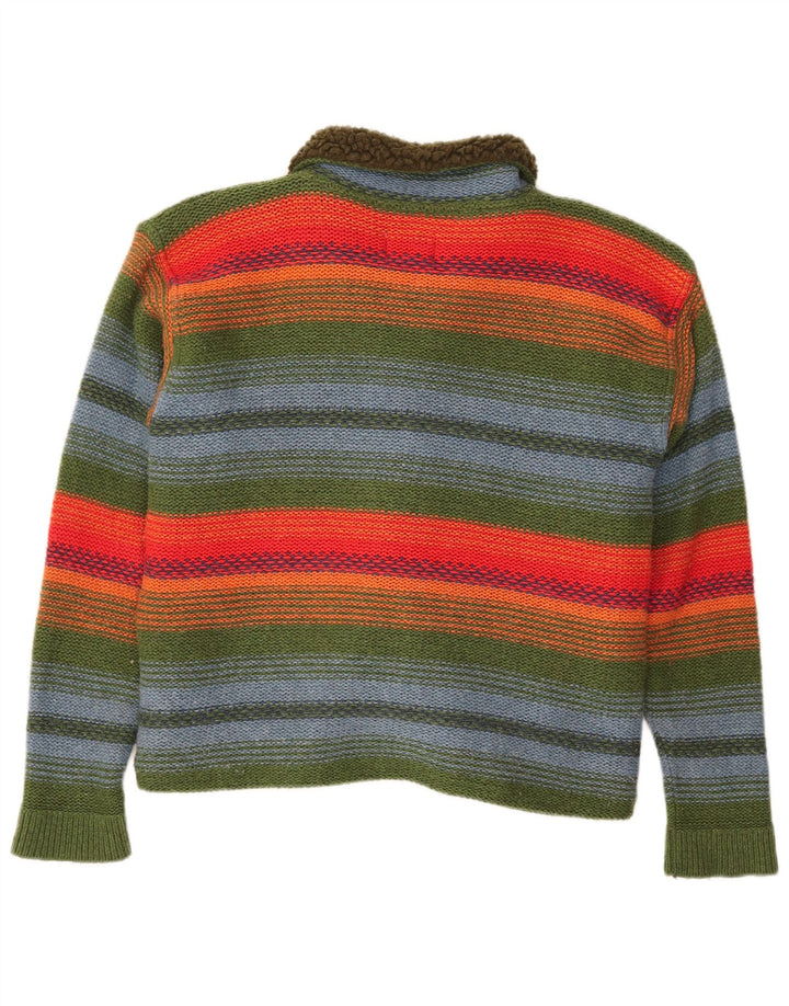 Oasis Dame Cardigan Sweater UK 12 Medium Flerfarvet Stribet Uld