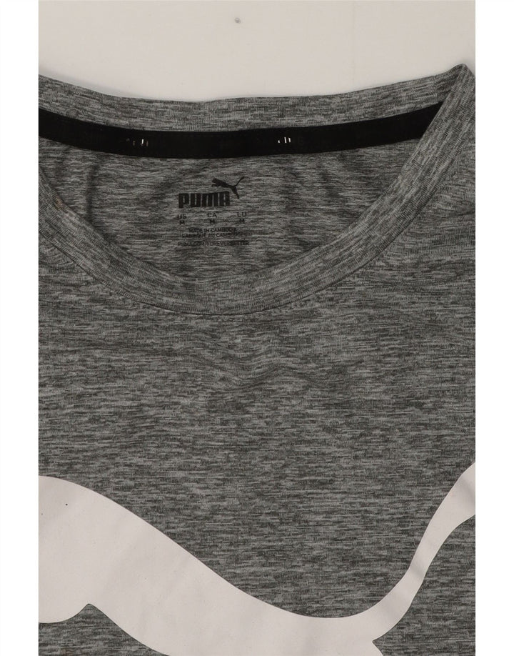 Puma Herre grafisk T-shirt Top Medium Grey Flecked