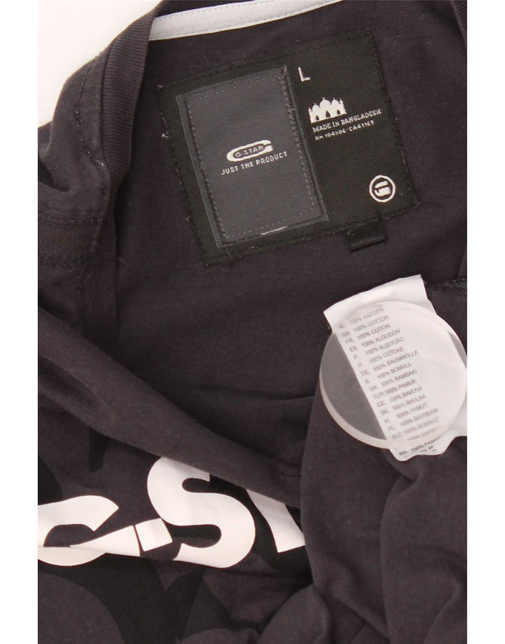 G-Star Herre 3301 Grafisk T-Shirt Top Stor Sort Bomuld