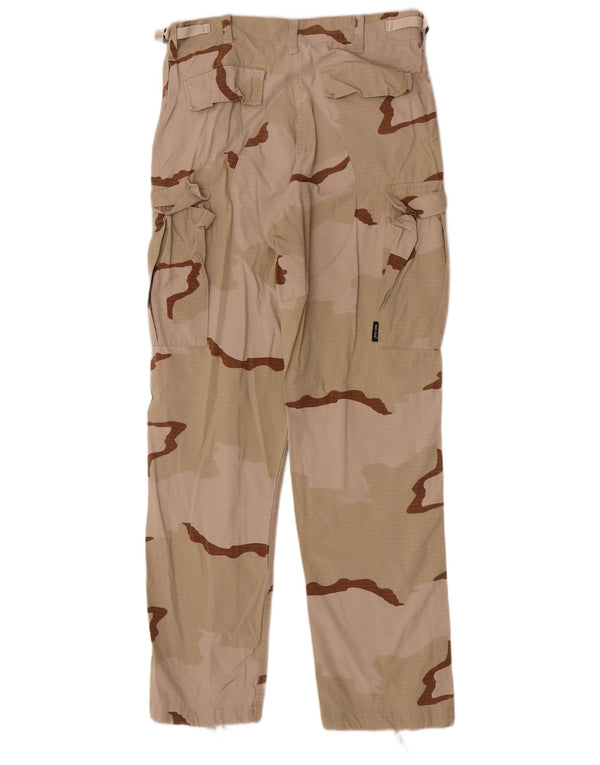 Vintage Straight Cargo Bukser til mænd Small W30 L30 Beige Camouflage