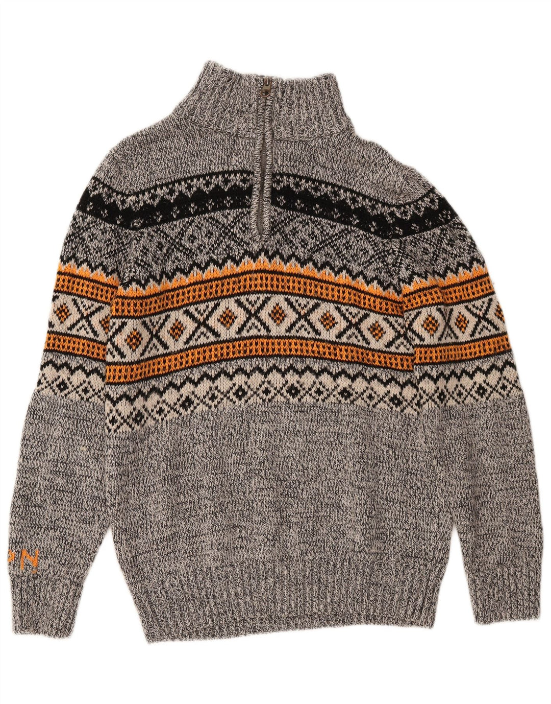 Superdry trøje med lynlås til mænd Large Grey Fair Isle Akryl