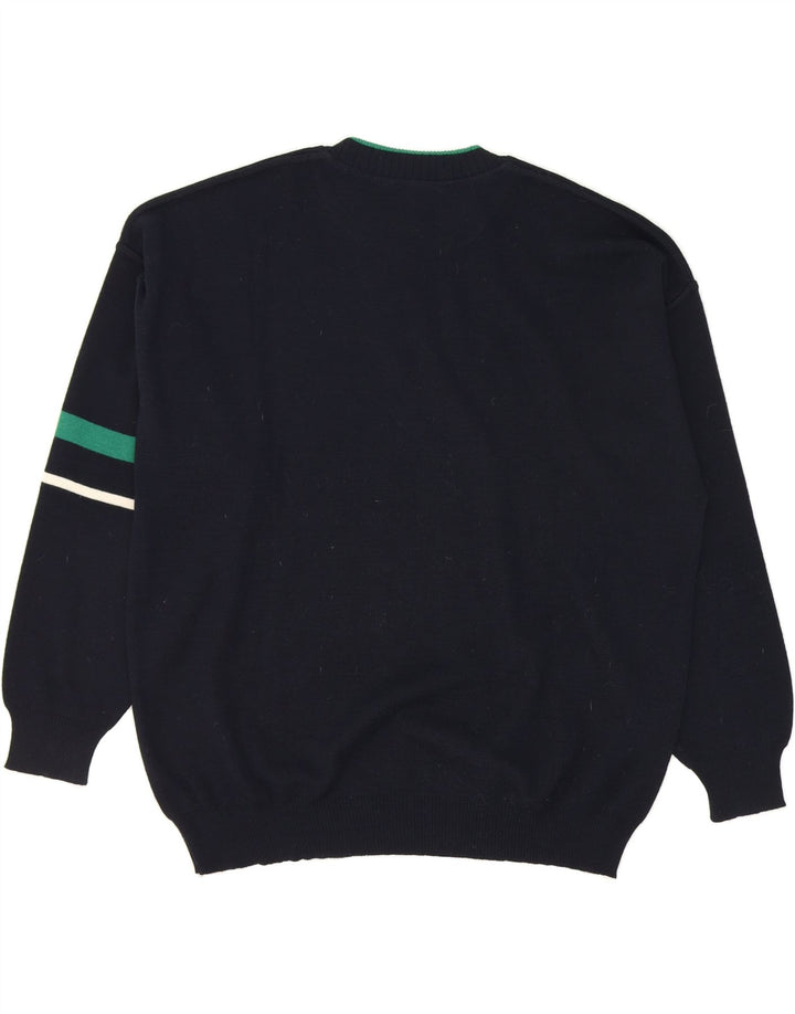 WHITE SAILS Mens Crew Neck Jumper Sweater XL Navy Blue Striped Vintage White Sails and Second-Hand White Sails from Messina Hembry 
