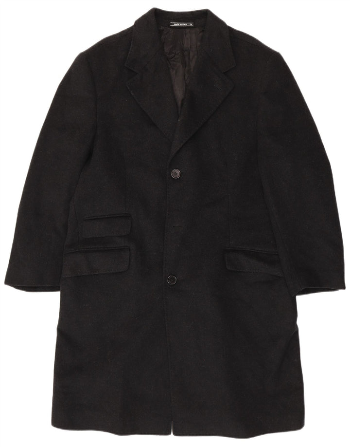 VINTAGE Herre Chesterfield Coat IT 54 2XL Sort Uld