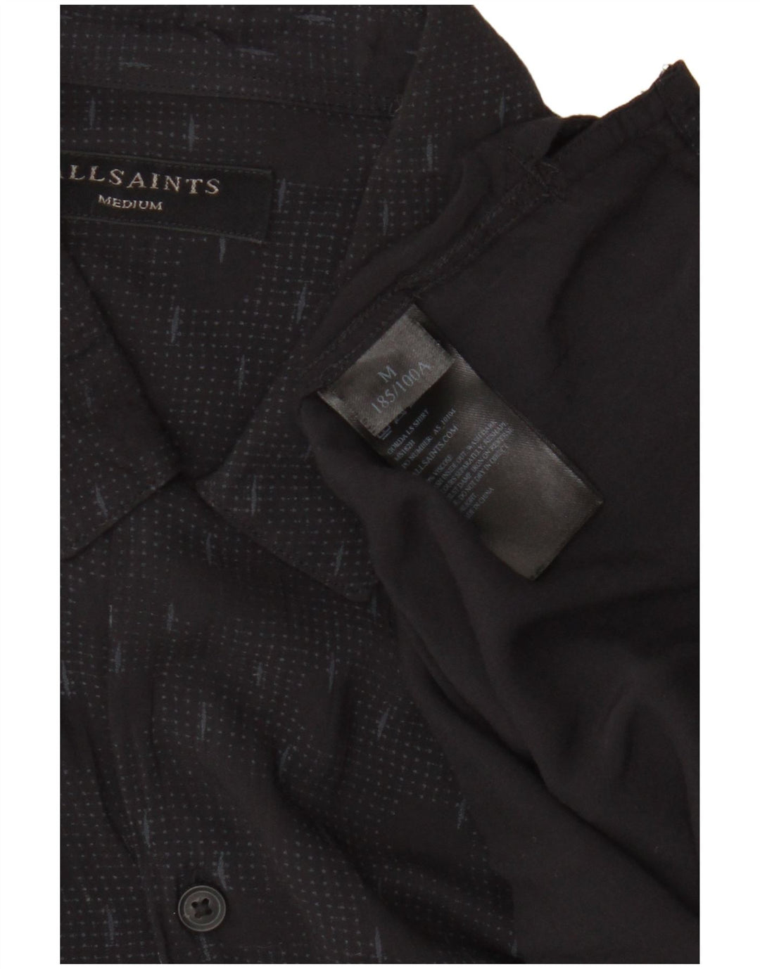 All Saints Herreskjorte Medium Sort Geometrisk Viscose