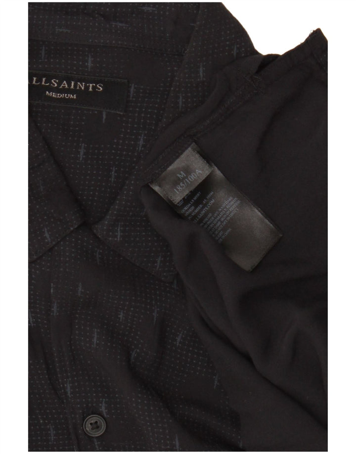 All Saints Herreskjorte Medium Sort Geometrisk Viscose