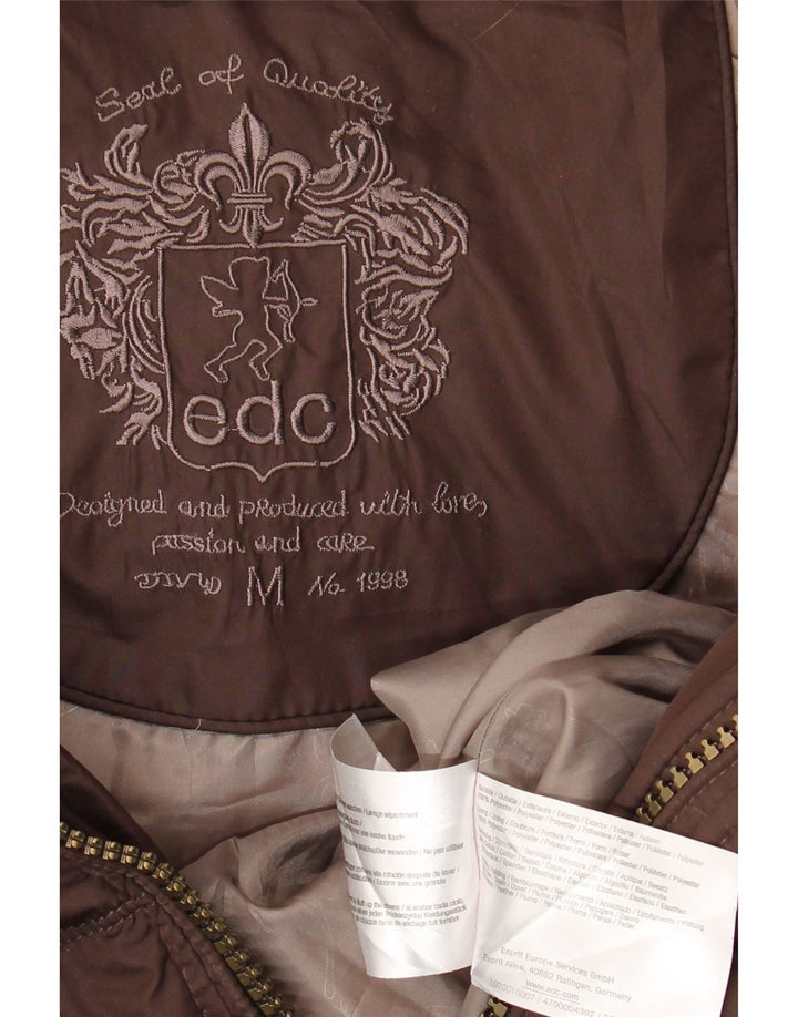 EDC polstret frakke med hætte til kvinder UK 14 medium brun polyester