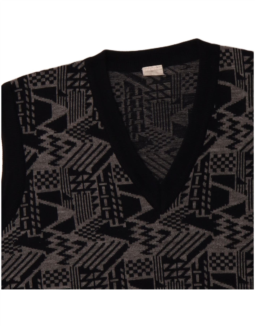 VINTAGE Herrevest Tank Top Stor Marineblå Geometrisk