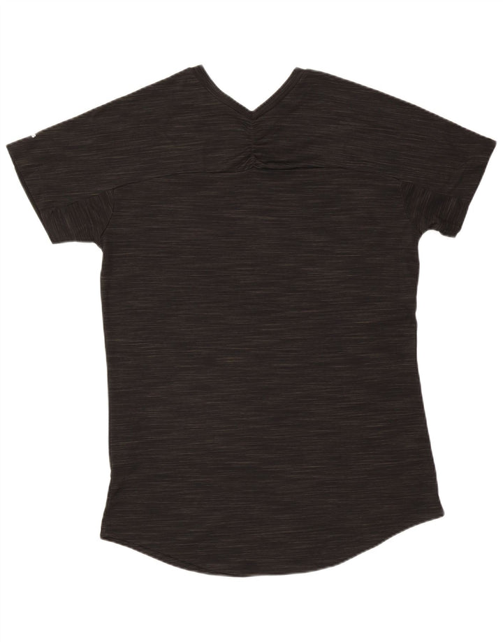 Adidas grafisk T-shirt top til kvinder DK 12/14 mellemgrå flækket polyester
