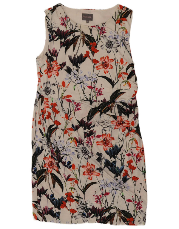 Phase Eight Kvinders Ærmeløs Skede Kjole UK 18 XL Off White Floral