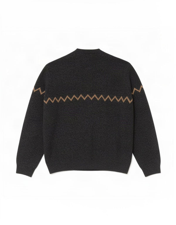 Hugo Boss Herre Crew Neck Jumper Sweater IT 50 Medium Grey Geometrisk Uld