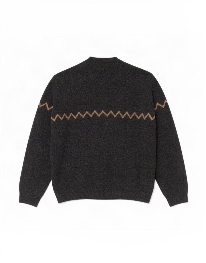 Hugo Boss Herre Crew Neck Jumper Sweater IT 50 Medium Grey Geometrisk Uld