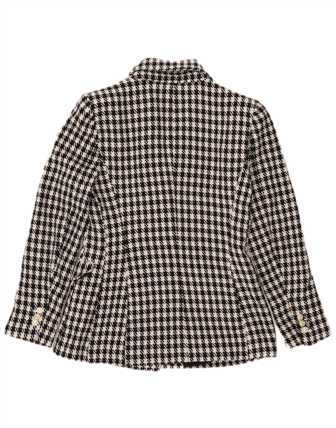 Zara Dame Dobbeltradet Blazer Jacket UK 10 Small Black Houndstooth