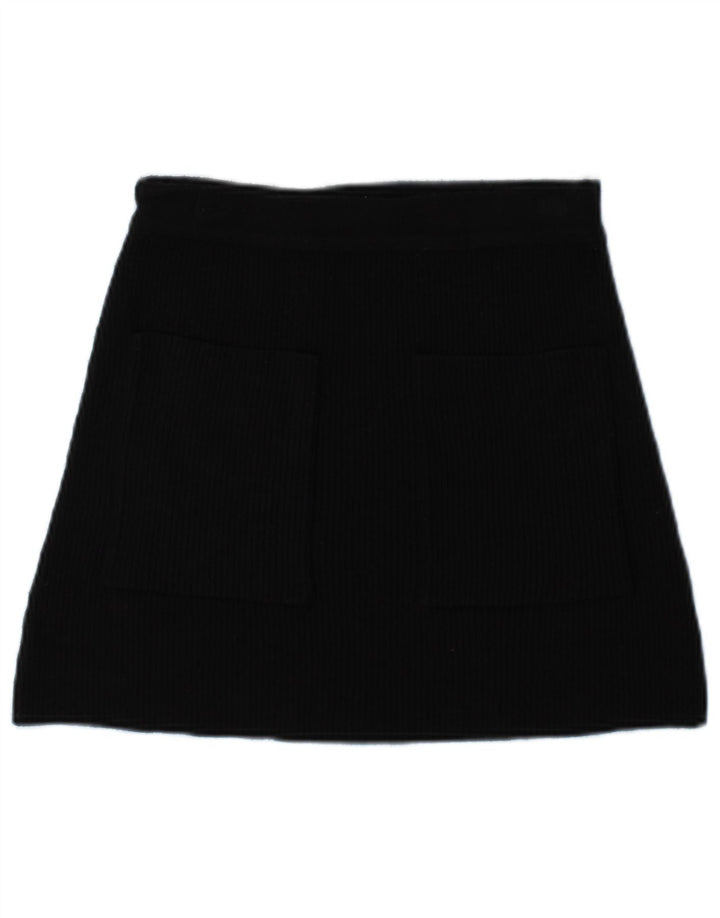 Zara Damestrik Mini-nederdel Small W26 Sort Viscose