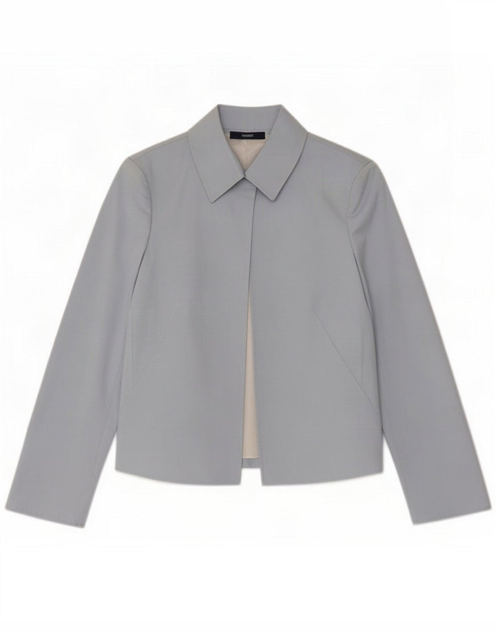 Seventy Womens Open Blazer Jacket IT 44 Medium Blue Cotton