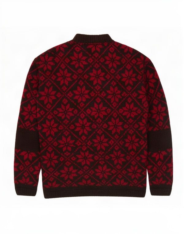 Vintage Dame Turtle Neck Jumper Sweater UK 16 Large Red Fair Isle