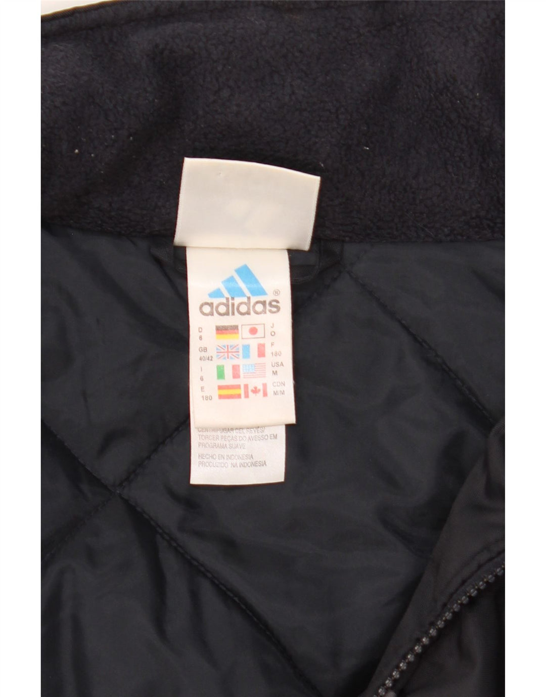 Adidas Windbreaker Jacket med hætte til mænd UK 40/42 Medium Black Colourblock