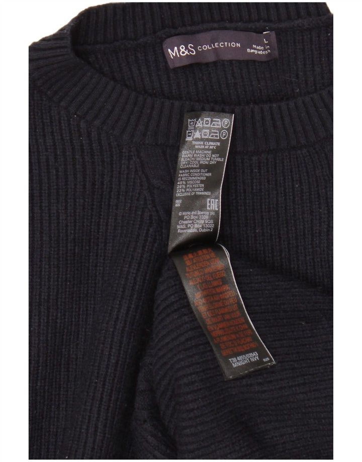 Marks & Spencer Herre sweater med rund hals, stor marineblå viskose