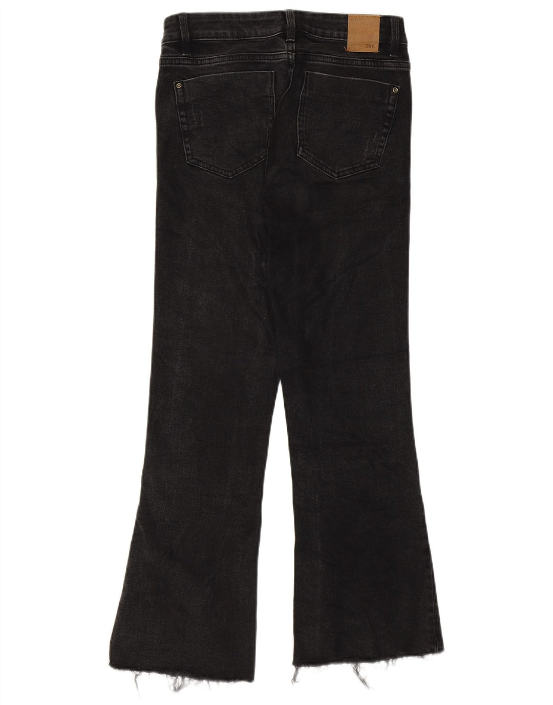 Zara Dame Crop Bootcut Jeans EU 34 2XS W24 L25 Grå