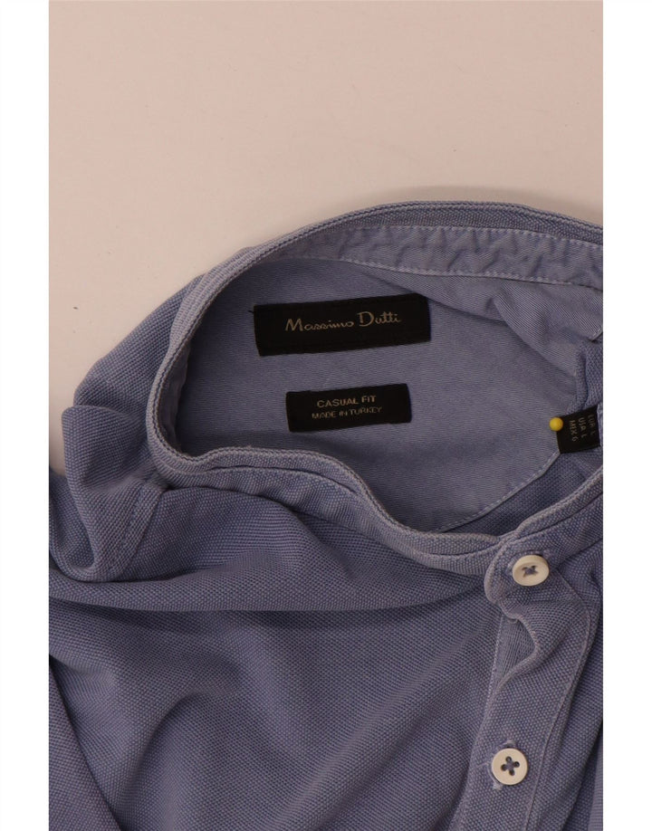 Massimo Dutti Herre Casual Fit Polo Shirt Large Blue