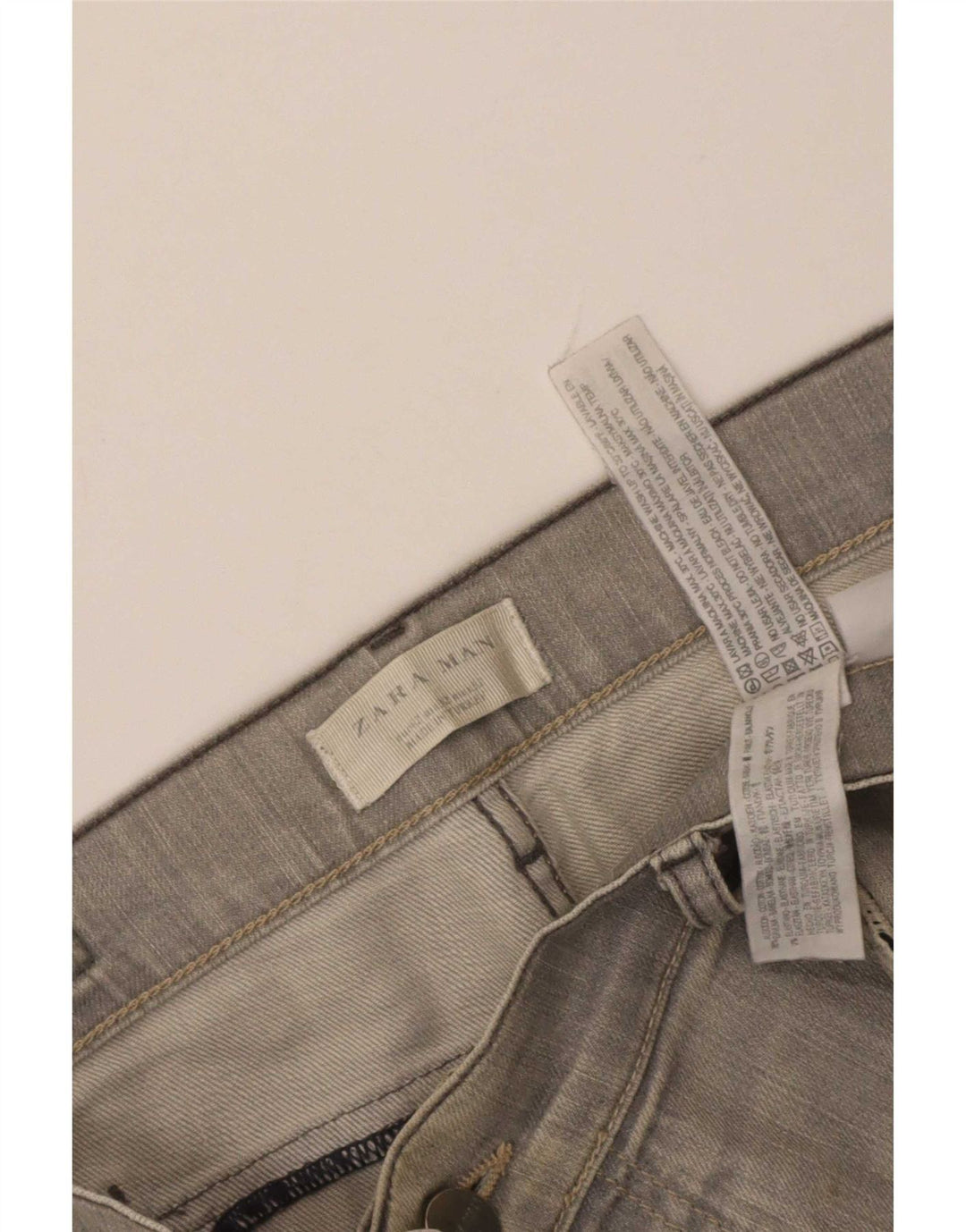 Zara Straight Jeans til mænd EU 42 Large W32 L28 Grå Bomuld