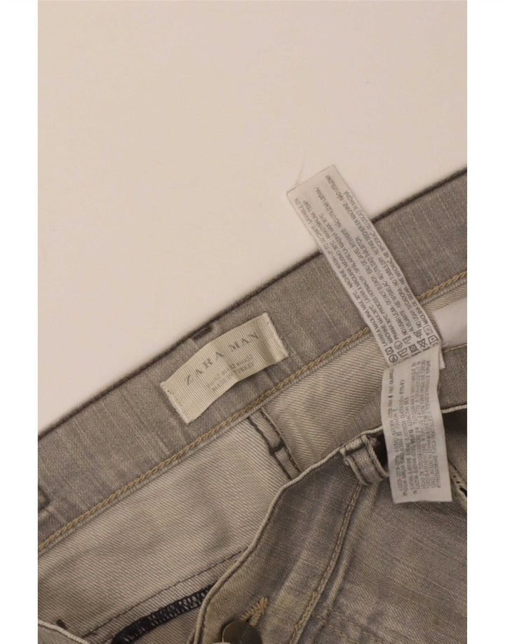 Zara Straight Jeans til mænd EU 42 Large W32 L28 Grå Bomuld