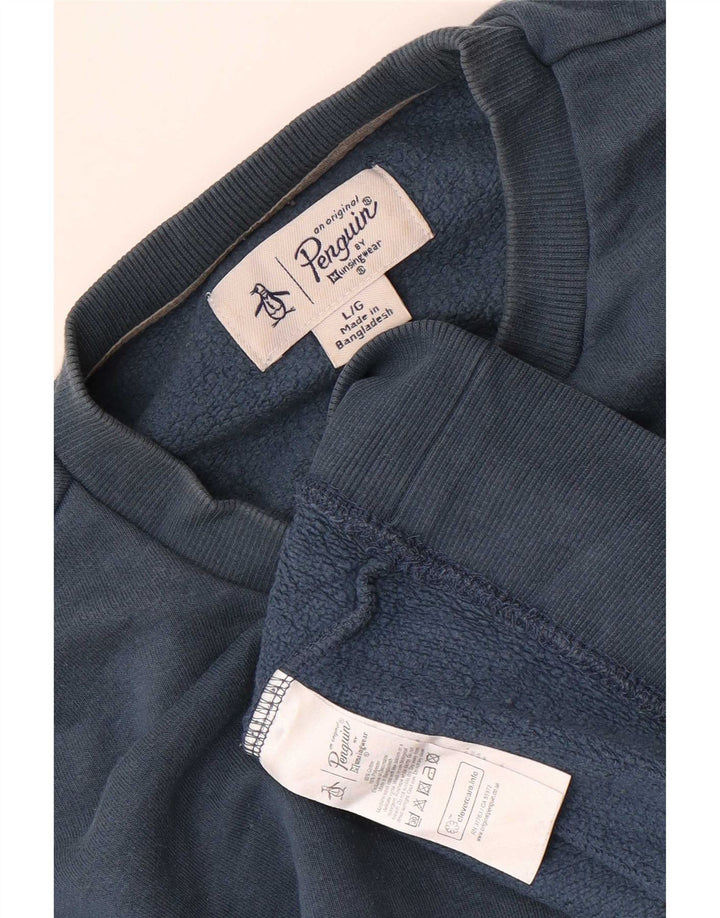 Penguin Herre Sweatshirt Jumper Stor Blå Bomuld