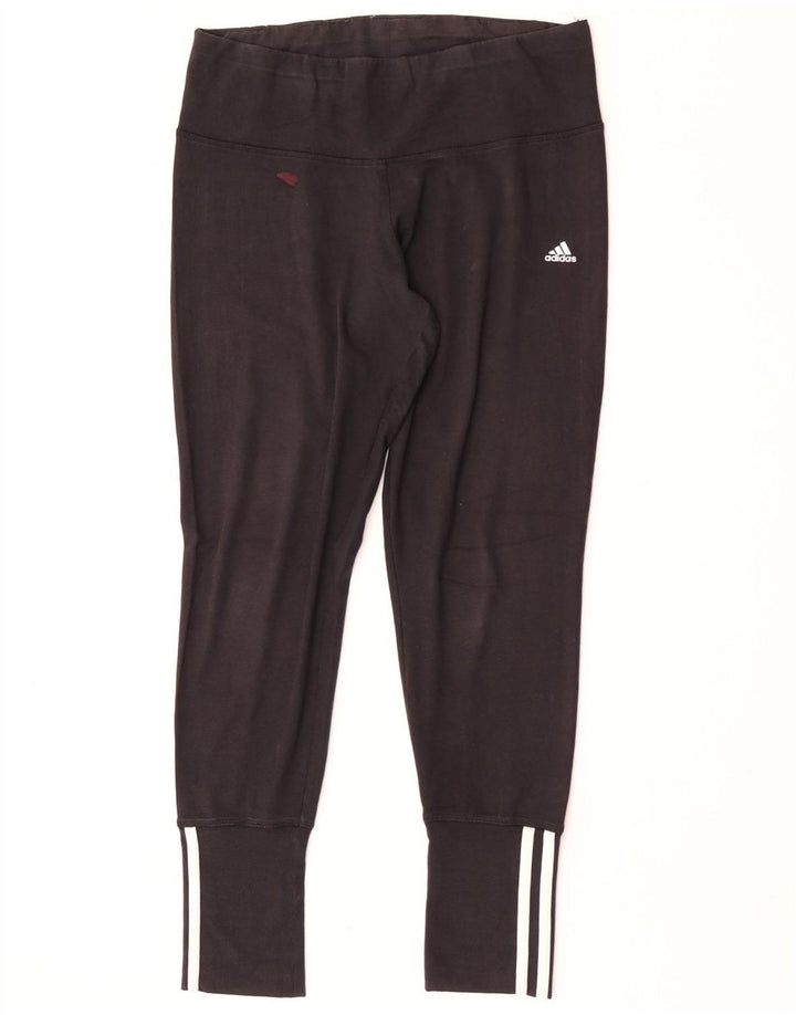 Adidas Dame Leggings UK 12/14 Medium Sort Bomuld