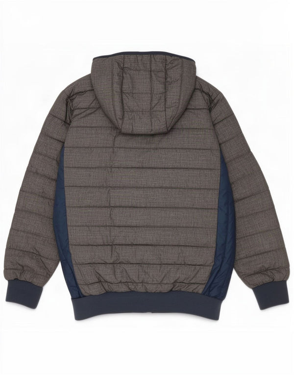 Ellesse drenge hættepolstret jakke 12-13 år Grå farveblok nylon