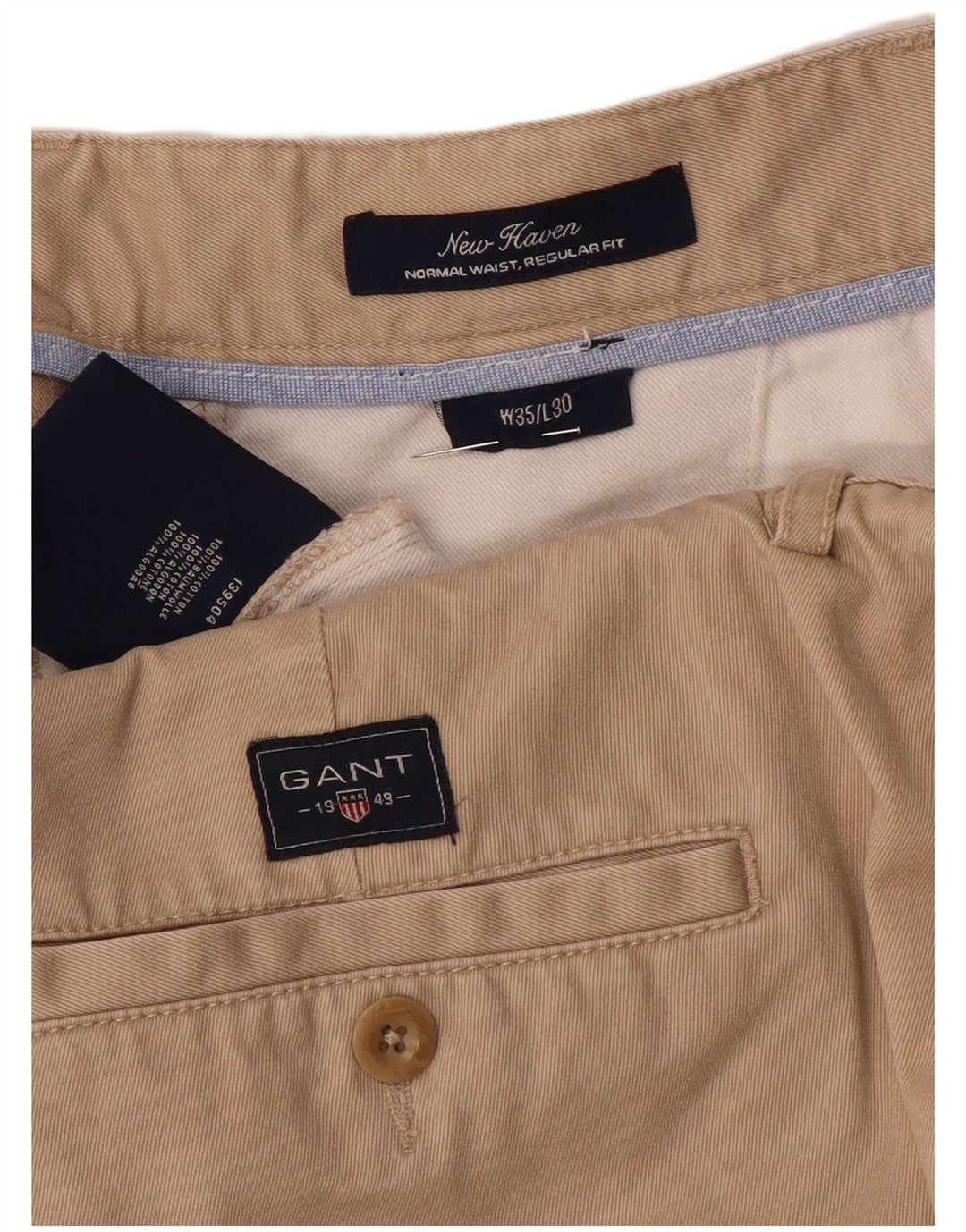 GANT Herre New Haven Regular Fit Straight Chino-bukser W35 L30 Beige