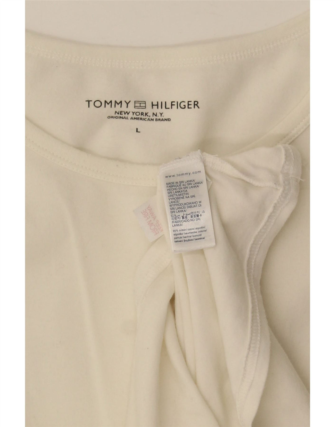 Tommy Hilfiger Herre T-Shirt Top Stor Hvid Bomuld