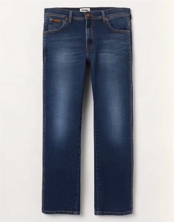 Wrangler Mens Texas Straight Jeans W34 L32 Navy Blue Cotton