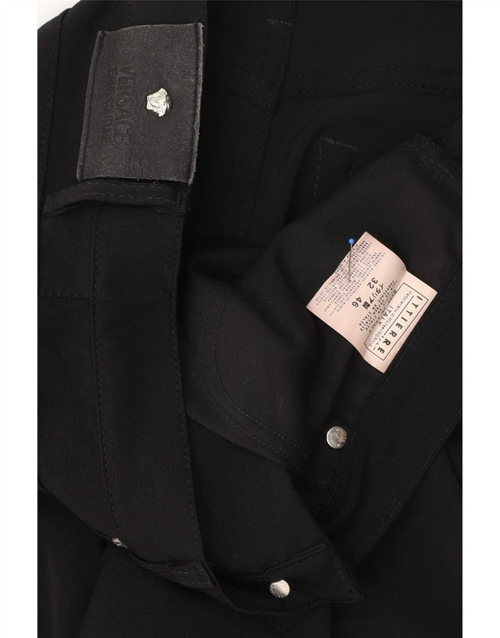 VERSACE Lige fritidsbukser til mænd IT 46 Small W32 L30 Sort polyester